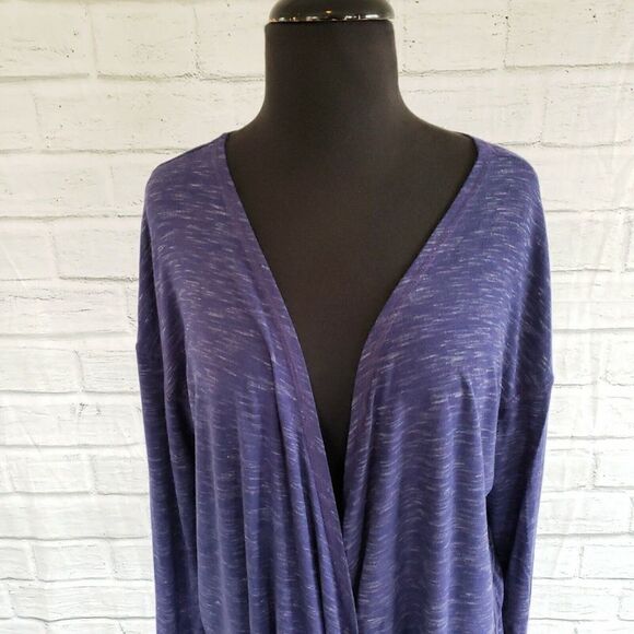 Zella Womens Large L Purple Twist Front Cardigan Thumbholes Workout Top - Picture 4 of 6